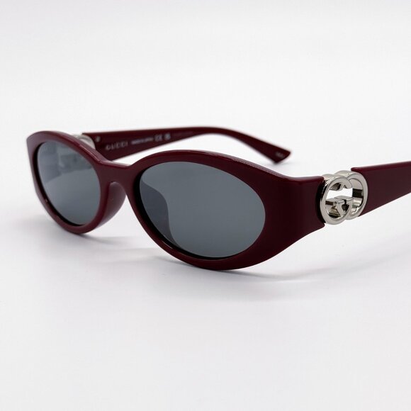NEW GUCCI SUNGLASSES WOMEN ROUND BURGUNDY GUCCI GG1662SA 006 main image 4